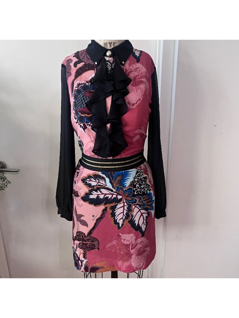 GIL SANTUCCI Maximalist  Avant Garde Ruffle Flower‎ Dress Sice 40 (4)